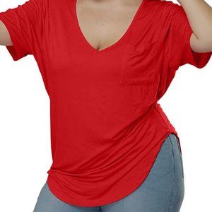 Casual scoop collar summer Tee shirt